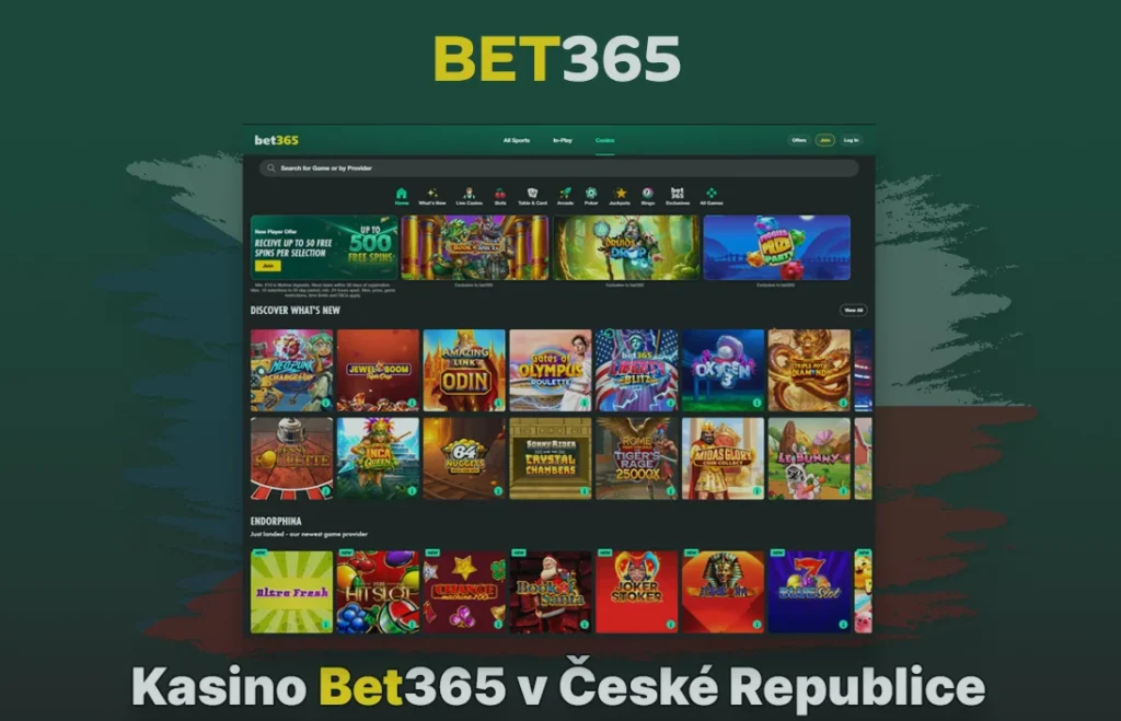Kasino Bet365 v České republice s online hrami