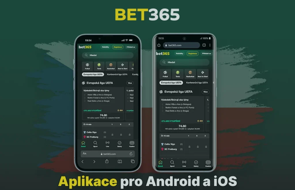 Mobilní aplikace Bet365 pro Android a iOS