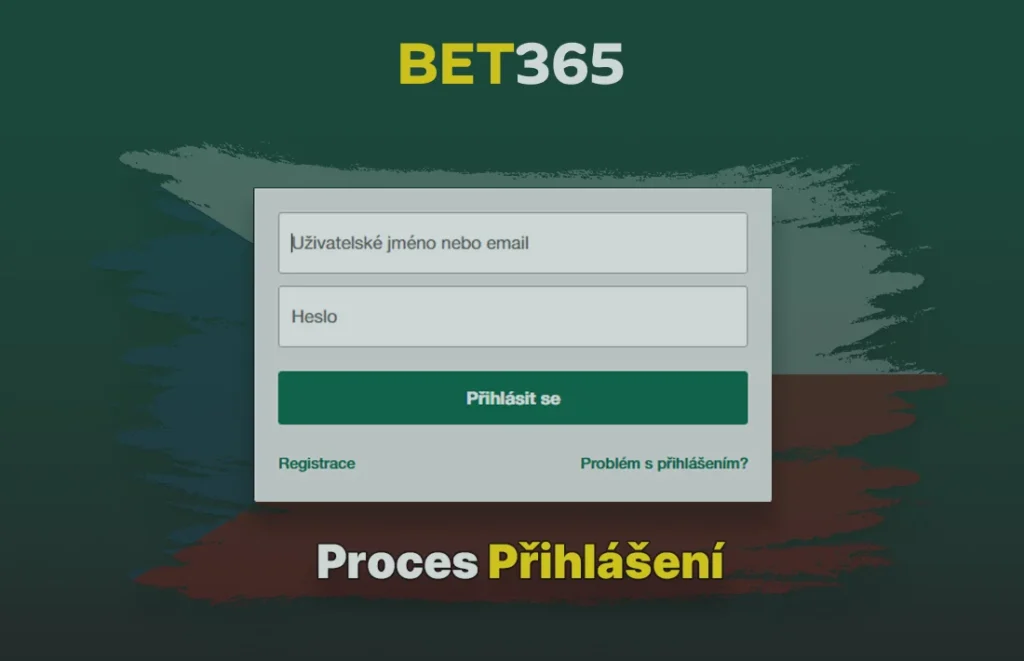 Proces přihlášení do účtu Bet365 v Česku